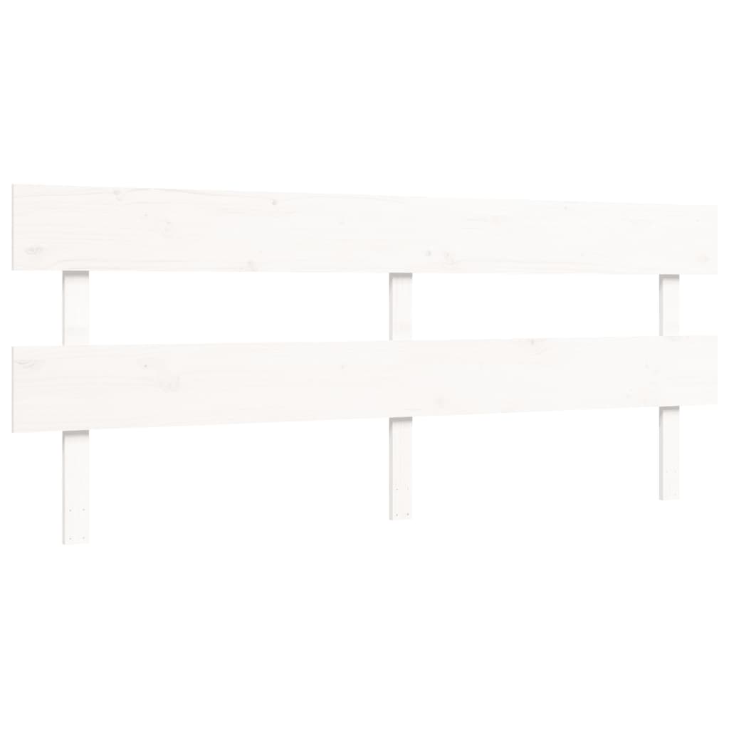 Solid Wood Bed with Headboard White 200x200 cm