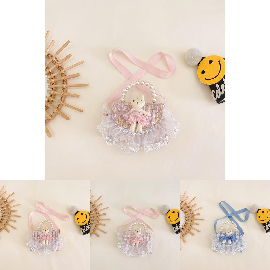 Trendy Korean Style Cute Children's Mini Shoulder Bag With Pearl Elements And Fashionable Design