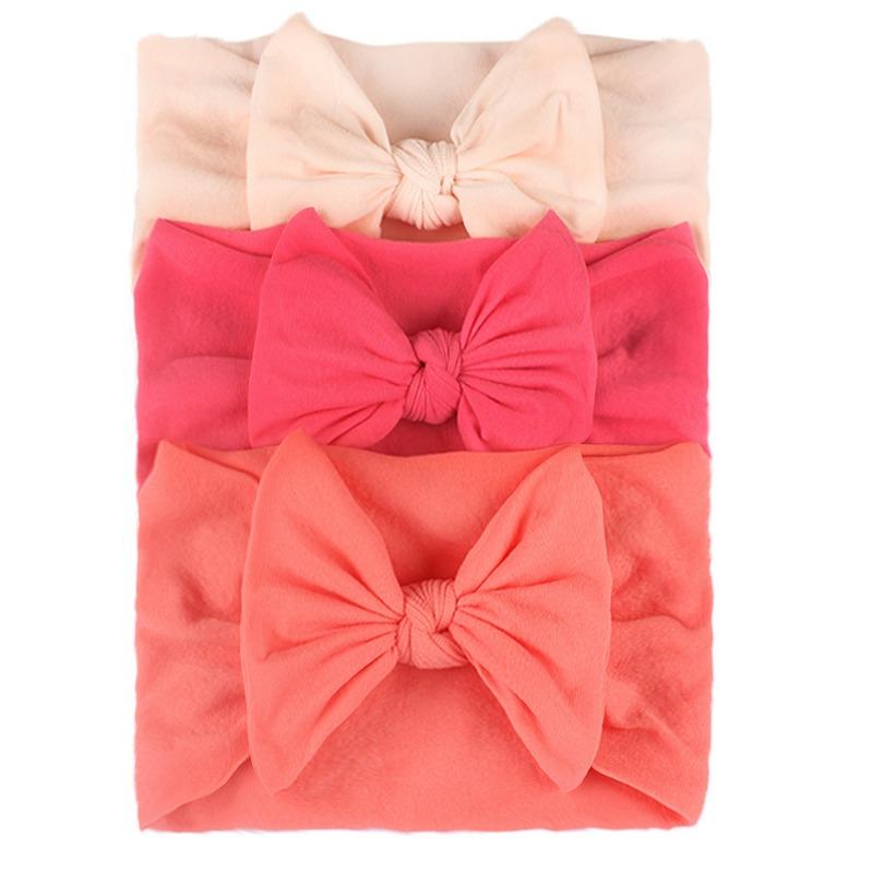 3PCS Nylon Bow Elastic Strap Headgear, Simple and Fashionable Decoration Baby Headband Accessories