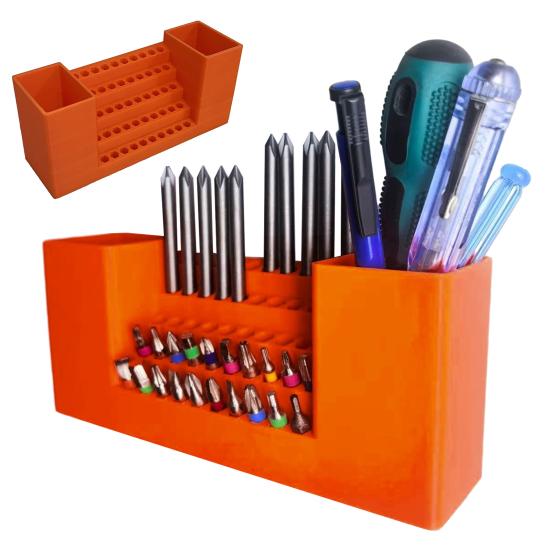 50-Hole Drill Bit Organizer Hex Bit Storage Box Screwdriver Bits Holder Impact Driver Bit Organizer Tool Box for Workbench Shed Workshop