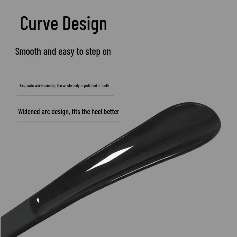 Compact 25cm Black Plastic Shoehorn - Portable & Easy To Use Shoe Lifter