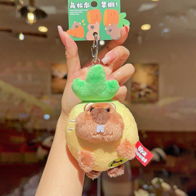 Carrot Ural Marmot Groundhog Plush Keychain Pendant Cartoon Style For Gift Kids