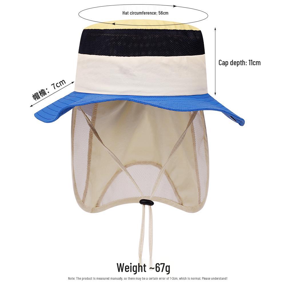 Children's Wide Brim Sun Hat for Outdoor Activities with Neck Protection - Breathable Summer Bucket Hat for Boys and Girls.