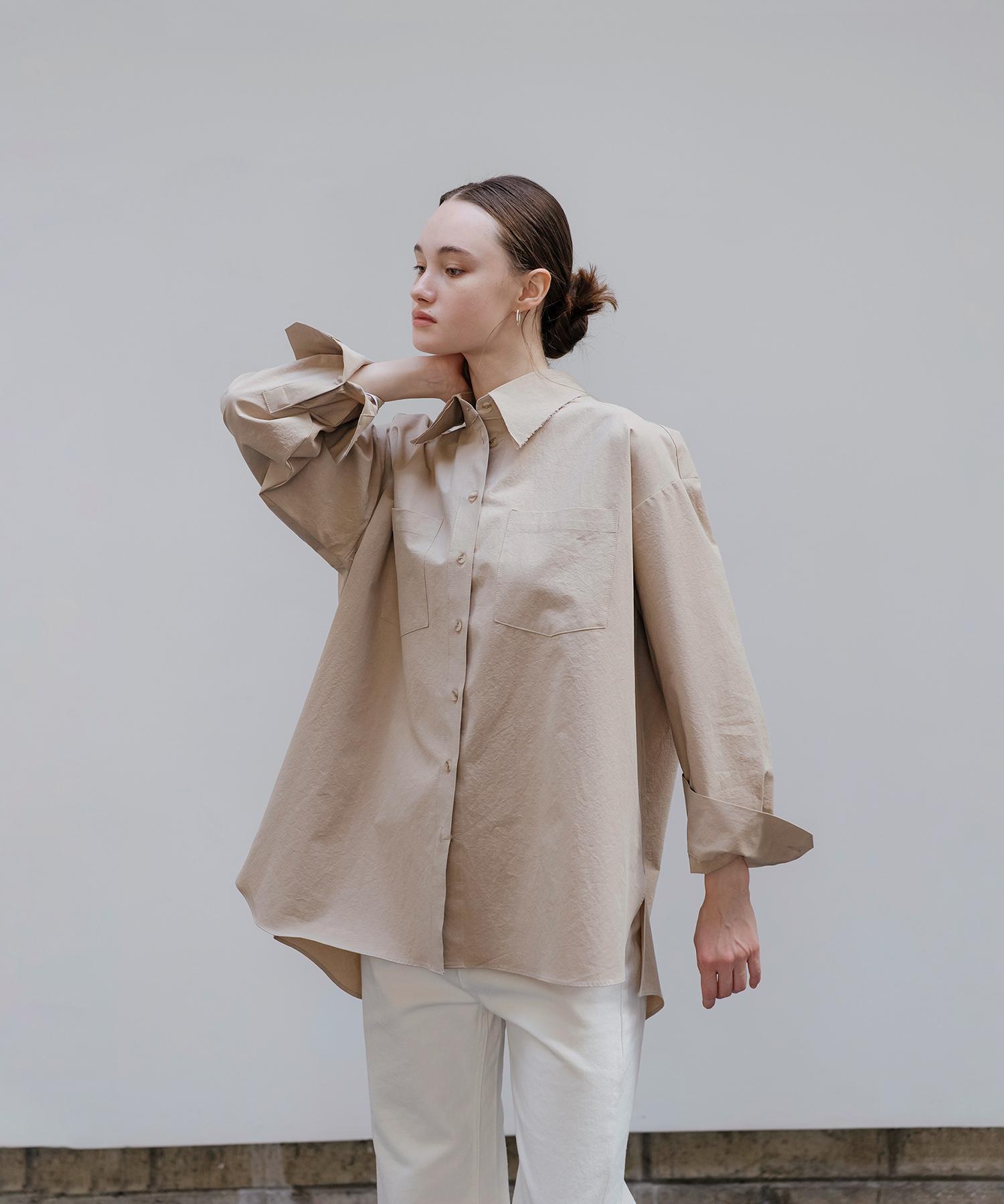 Unis Low Edge Collar Beige Shirt Beige