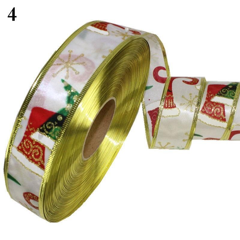 38cm Two Delightful Tone Printed Ribbon For Creative Christmas Tree Hanging Decor