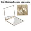 Rose Mini Double-Sided Square Makeup Mirror: Portable, Folding, Magnifying
