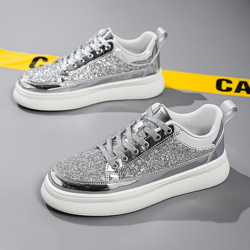 Big Size 45 Gold Men Shoes Sneakers Mens Casual Shoes Breathable Comfortable Leisure Luxury Chunky Stakeboard Shoes for Men Running Shoes Footwear