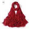 % rayon pleated solid color human cotton two-end beard bag headscarf female, new breathable soft scarf
