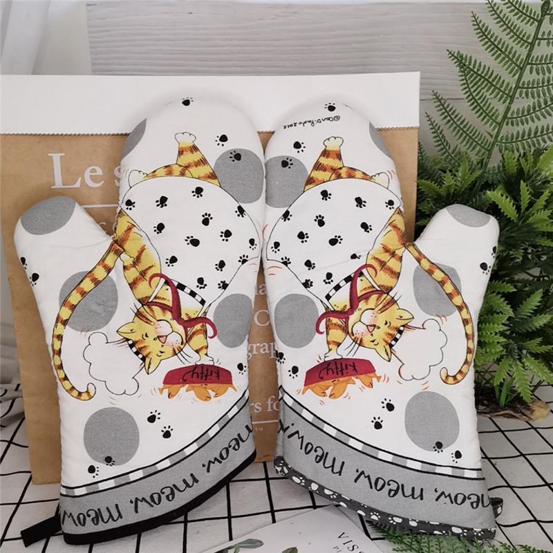 1 st 18x33cm Tjock Bomull Tryckt Stor Grytvante Bakhandske Värmepanna Mikrovågsugn Isolering Köksredskap Festgåva