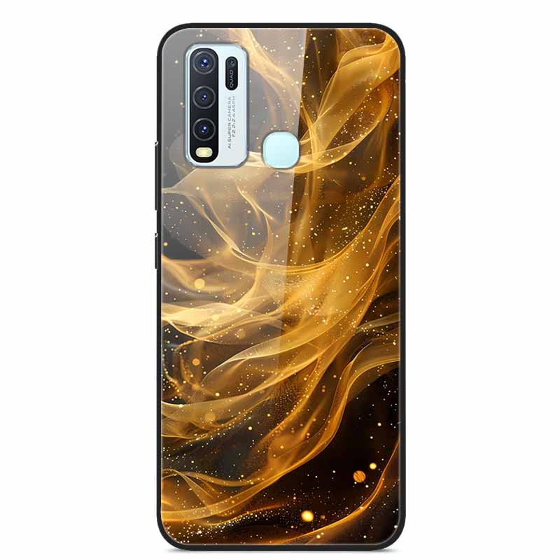 

Tempered Glass Case For Vivo V60 Y50 Y30 Y50m Marble Cover Bumper Funda forV 60 Y 50 30 50m light Phone Cases Hard Back Cover Vivo Y30
