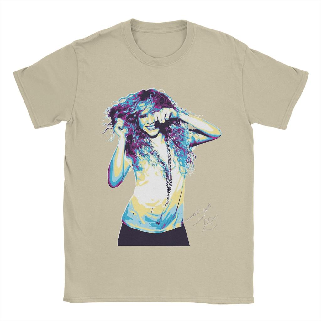 Vintage Singer Shakira TShirts for Unisex Round Neck Cotton T Shirts Short Sleeve Tee Shirt Unique Tops