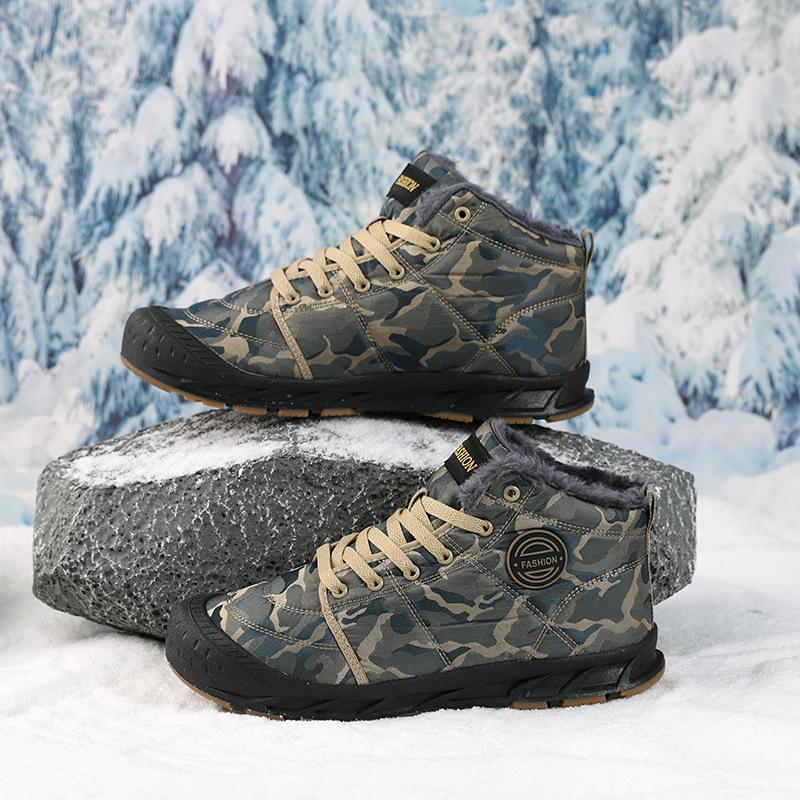 Winter warm velvet thickened cotton shoes low-top short boots sports shoes large size snow boots outdoor winter