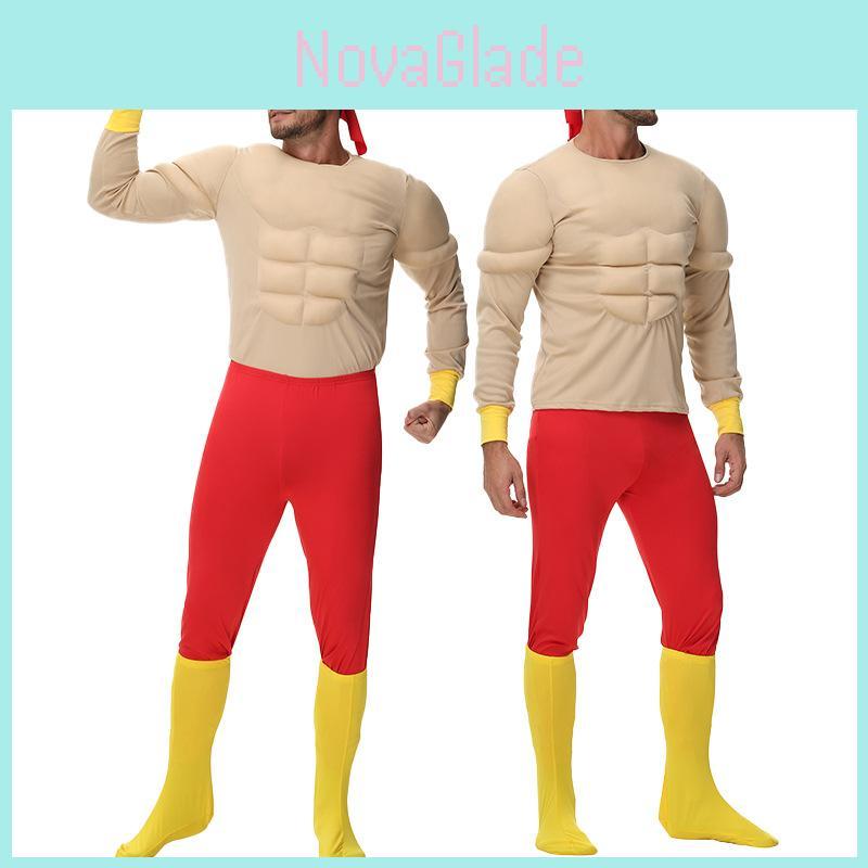 Halloween Costume With Polyester Fabric Funny Muscle Suit For Party Dress Up
