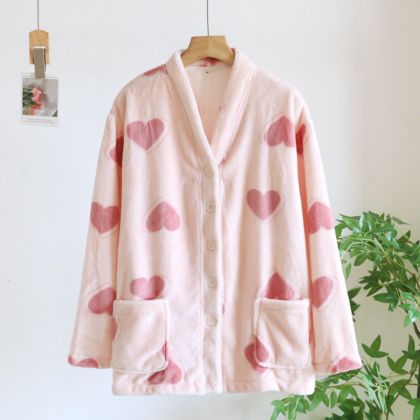 

Women s Long Sleeve Flannel Pajama Cardigan - Thick, Warm, and Loose Fit for Autumn/Winter, Also Suitable for Outdoor Wear in Spring XL