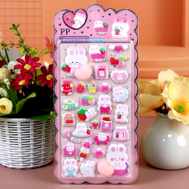 New Cartoon Animal Soft Puffy Butt 3D Stickers DIY Laptop Scrapbook Phone Case Decoration Decals Decompression Gifts