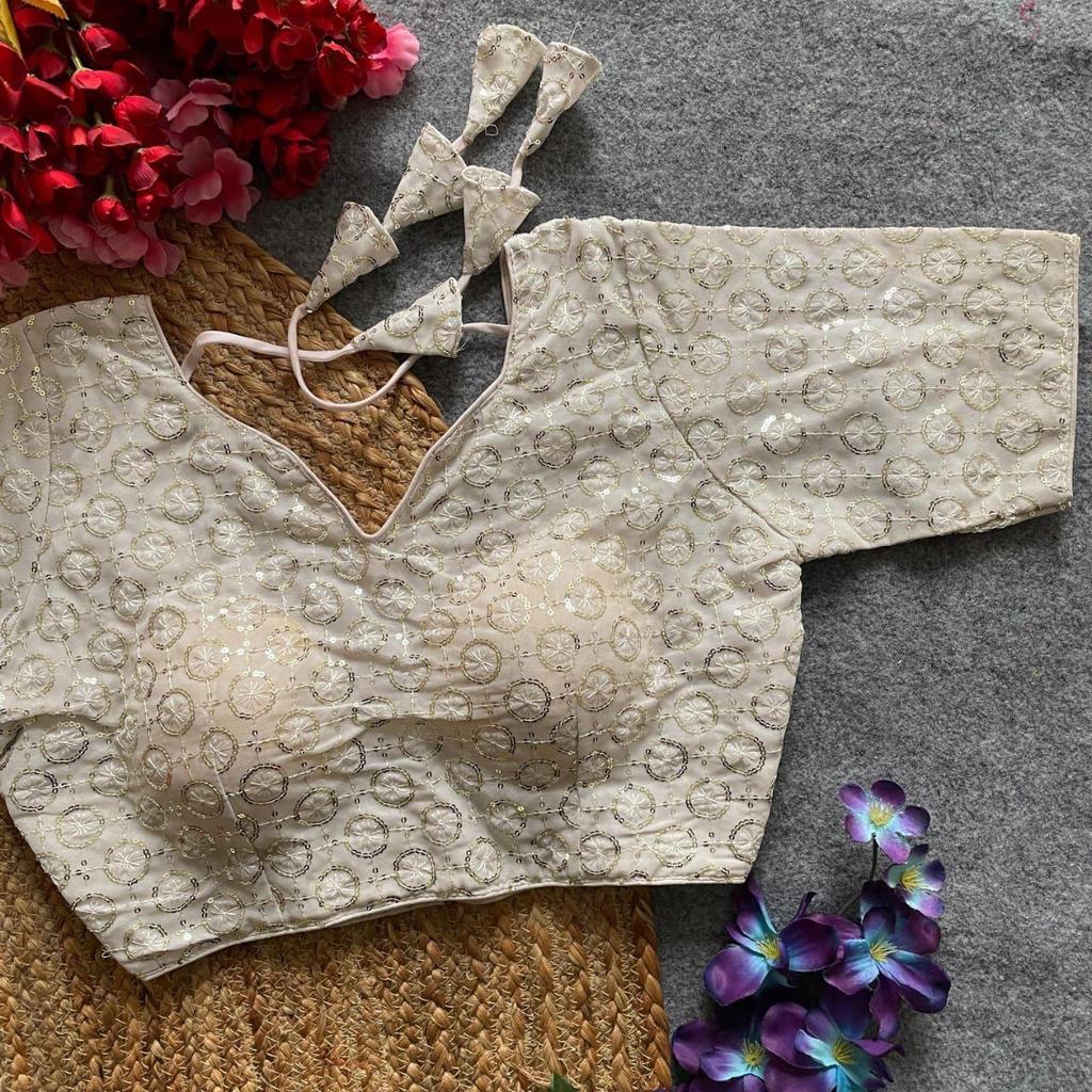 Einführung neuer Designer-Blusen aus schwerem Georgette mit Paillettenarbeit