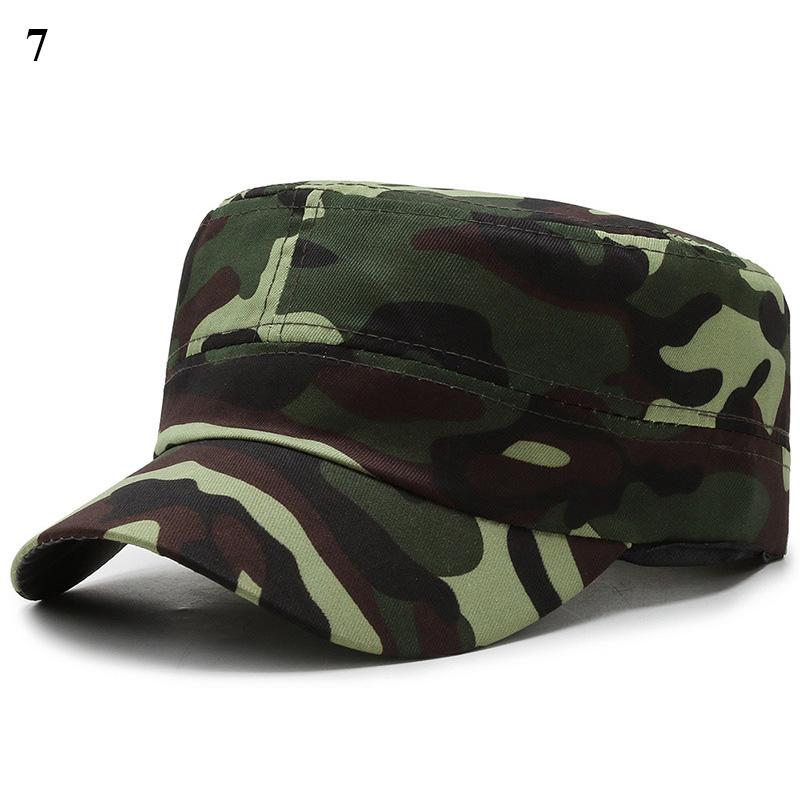 Camouflage Flat Cap Snapback Hat Adjustable Classic Fashion Soldier Sunshade Sun Hats Summer Hunting Hiking Outdoor Sun Caps