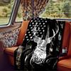 Deer Skull With American Flag And Camouflage Background Blanketcustomize Your Name Lightweight Comfortable And Stylish Blanket For Travel Bed Home