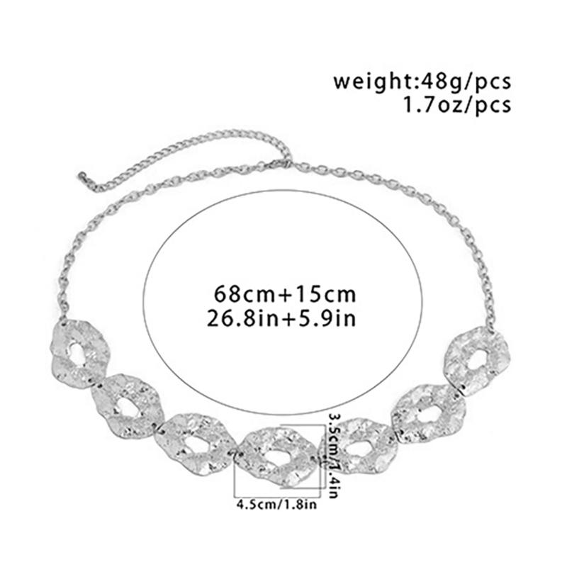Fashionable Irregular Circle Waist Chain Necklace With Adjustable Metal Chain For Women Grunge And Steampunk Style