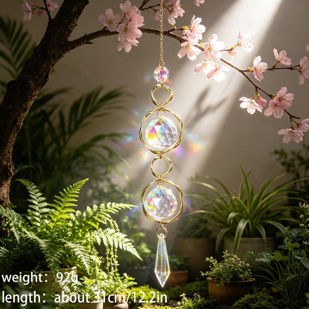 Kristall-Achat-Platte Autoanhänger Sonnenfänger Windspiel Hängendes Ornament für Heimdekoration für Hochzeit oder Valentinstag
