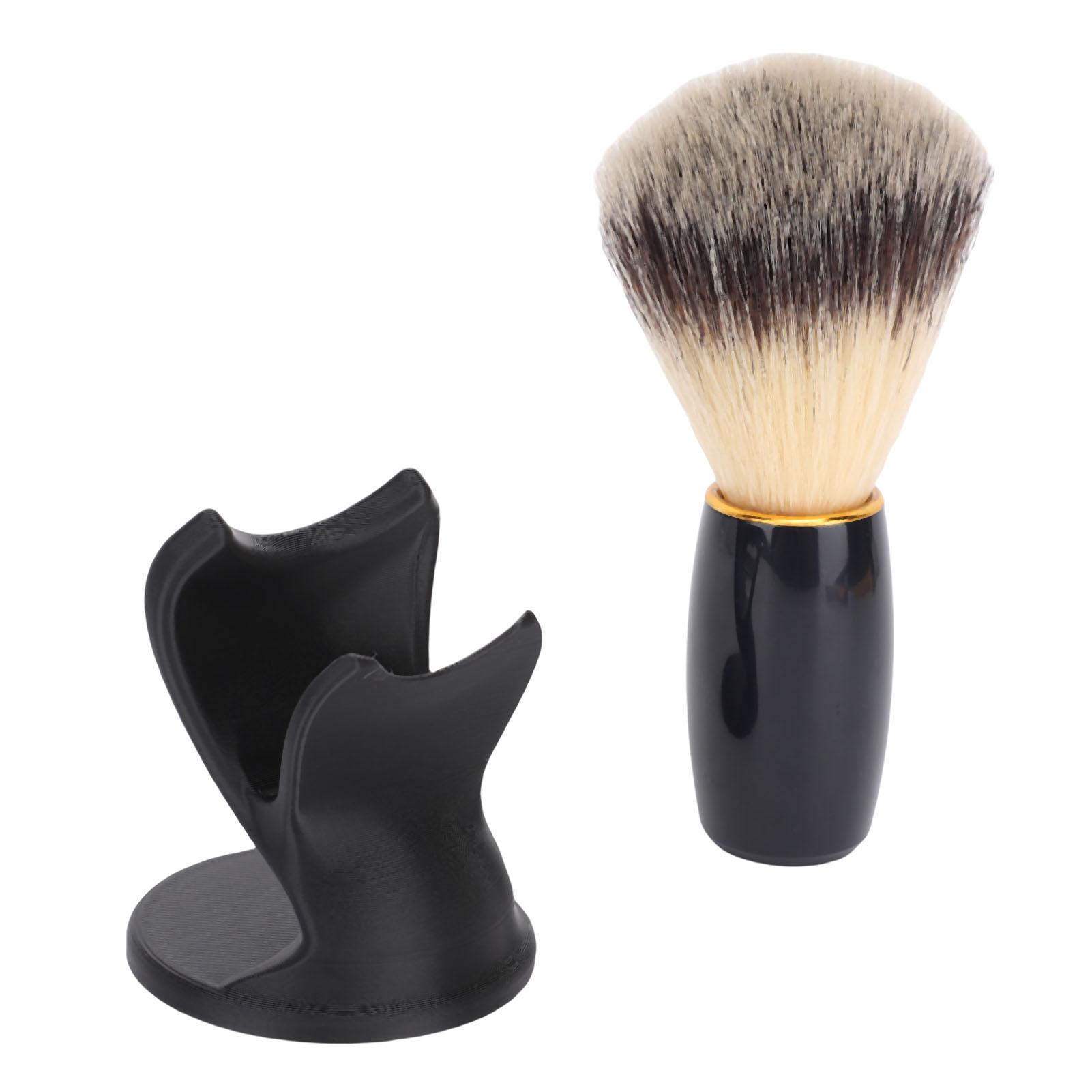 

Помазок для бритья и подставка Изогнутая ручка из смолы Синтетический волос животного Мужской набор для бритья