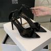 Sandals Summer Ankle Strap Thin HeelFeel Summer Sexy Open Toe Outdoor Wear Silver High Heel