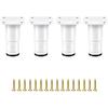 Lot De 4 Pieds De Meuble Réglables En Acier 8-11,5cm, Blanc, Plaque De Fixation Solide, Embouts Antidérapants