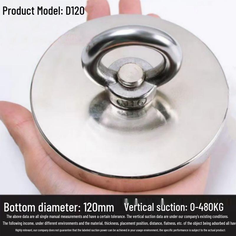 Round High-Strength Neodymium Fishing Magnet with Suction Cup Eyebolt