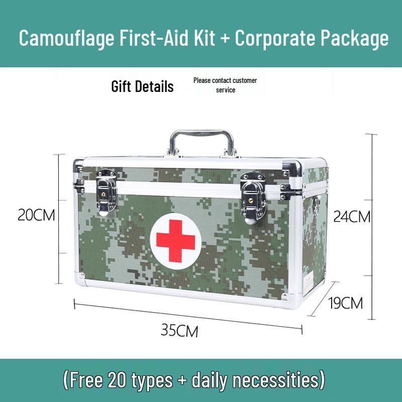 Large Camouflage Aluminum Alloy Multi-layer Outdoor First Aid Box