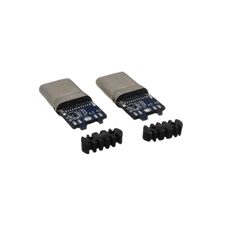 Type-C Male 3.0 OTG with 5.1K Resistor Plug, Auto-Solder & Wire Clamp USB Connector