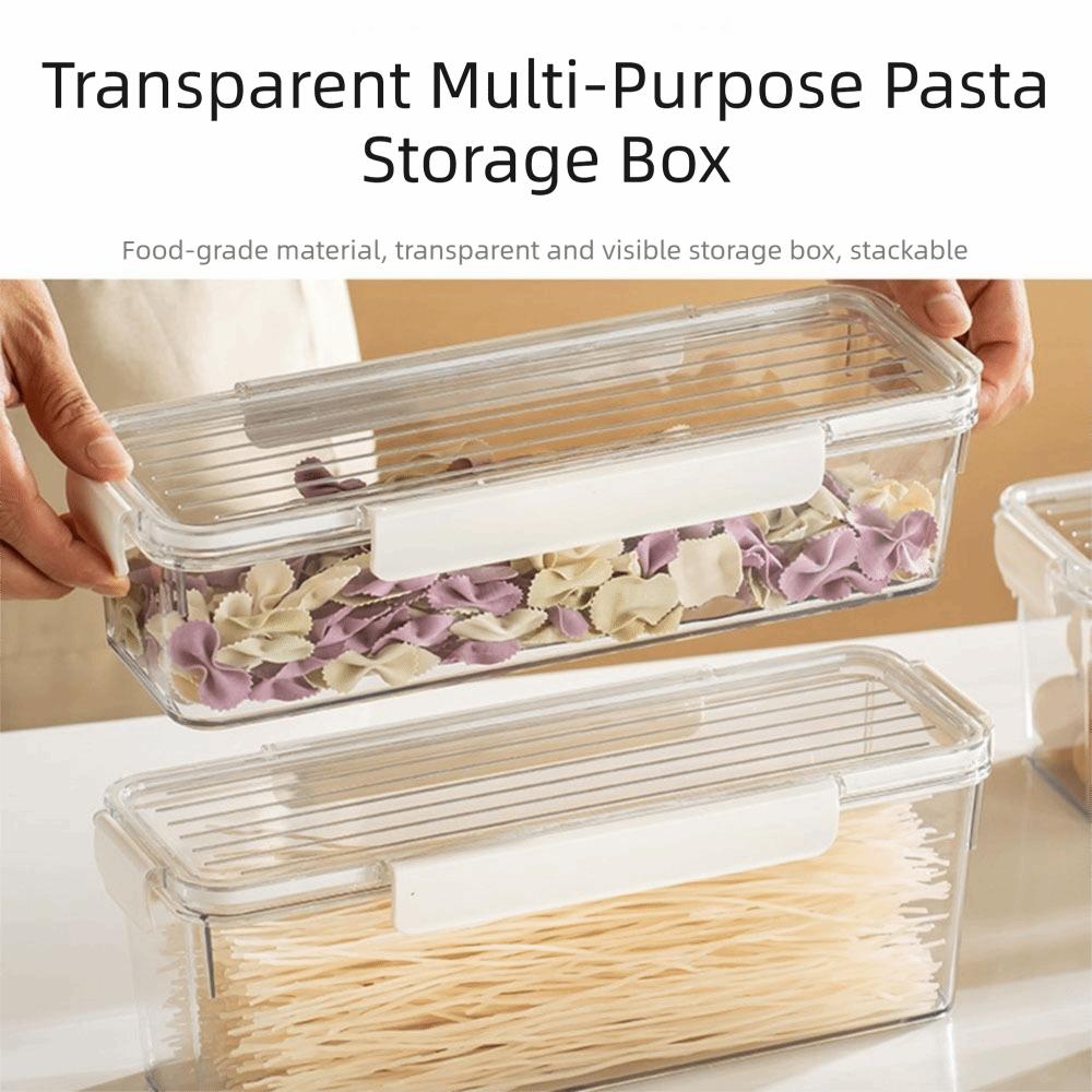 Clear Plastic Pasta Storage Container Airtight Rectangular Fresh Keeper Box Stackable Mouse-Proof Kitchen Containers Rice