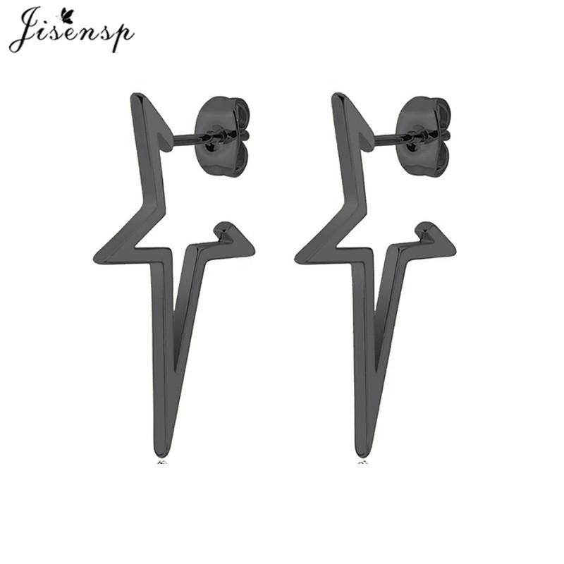 Big Star Earings Punk Stud Earrings Women Minimalist Jewelry Rose Gold Color Stainless Steel Earrings 2024 Piercing Accessories