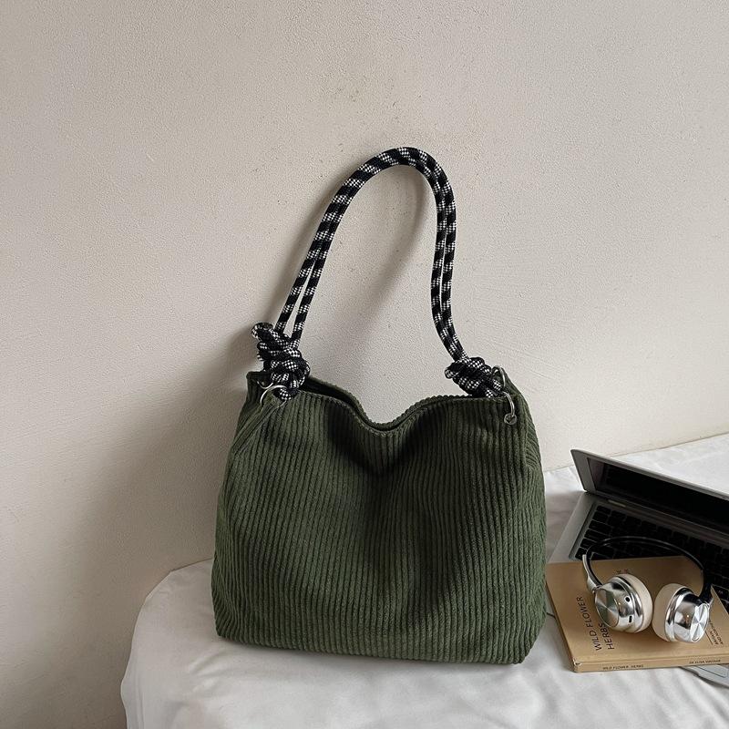 2025 Autumn New Casual Large-capacity Women's Shoulder Bag Popular Corduroy Fashion Simple Underarm Bag Trendy Bag