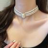 Clavicle Chain Pearl Pendant Jewelry Accessories Pearl Choker Retro Pearl Necklace  Birthday Gift