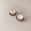 Niche Fan-shaped Wood Acrylic Resin Earrings Female Korean Simple Personality Versatile Temperament Stud Earrings