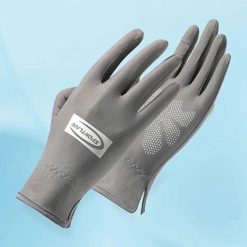 

Women s Sun Protection Gloves Thin Outdoor UV Breathable All Finger Anti Slip Driving and Riding Ice Wire Leaking Finger Gloves One Size