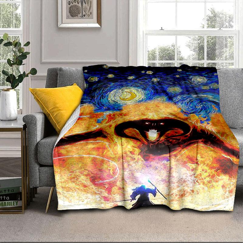 Middle-earth Map Adventure The Lord Blanket Flannel Blanket for Bed, Sofa, Camping, Hiking, Picnic Essentials, Gift for Family Fan Gifts