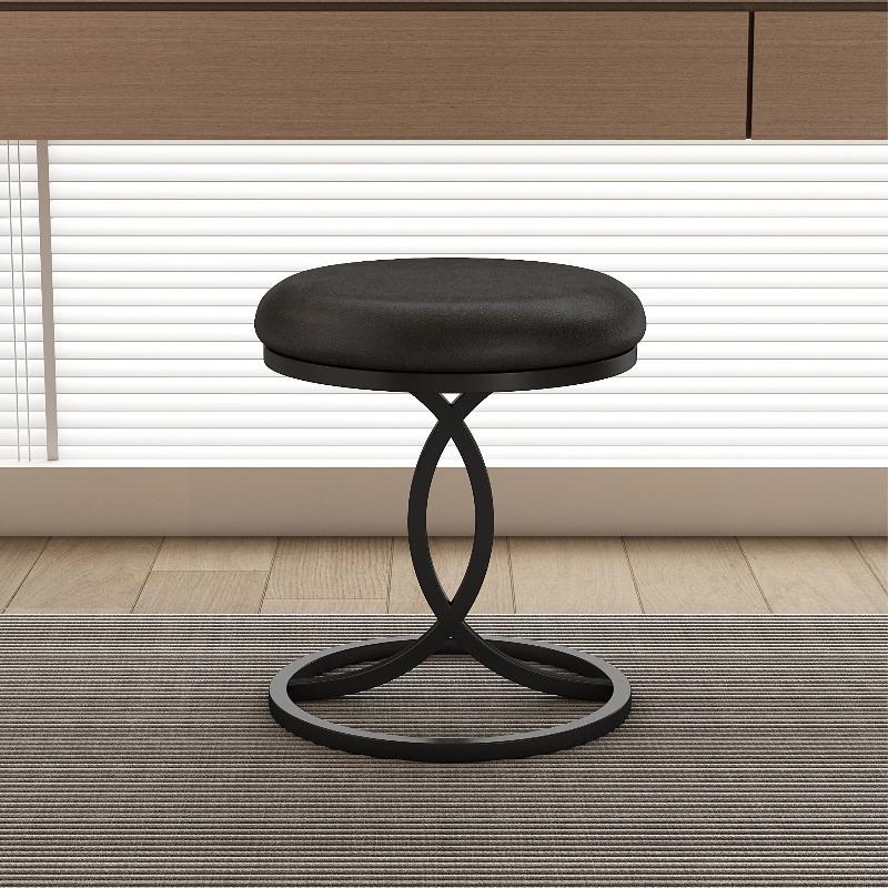 INS Style Velvet Makeup Stool, Cat Paw Round Dressing Chair, Small Space Living Room Accent Stool, Modern Home Vanity Seat