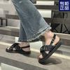 Soft-soled sandals women's summer 2025 new Korean version of non-slip casual versatile flat-bottomed beach one-word belt Roman shoes