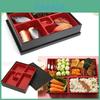 Elegante Scatola Bento in Legno con Venature Stile Giapponese Perfetta Per Pranzo di Lavoro e Pasti in Ufficio