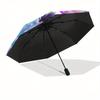 Eeyore,Rainbow Fully Automatic Themed Umbrella - 8 Ribs Durable Iron Frame, Tri-fold Compact Design, Perfect As a Gift, Travel Umbrella, Uni