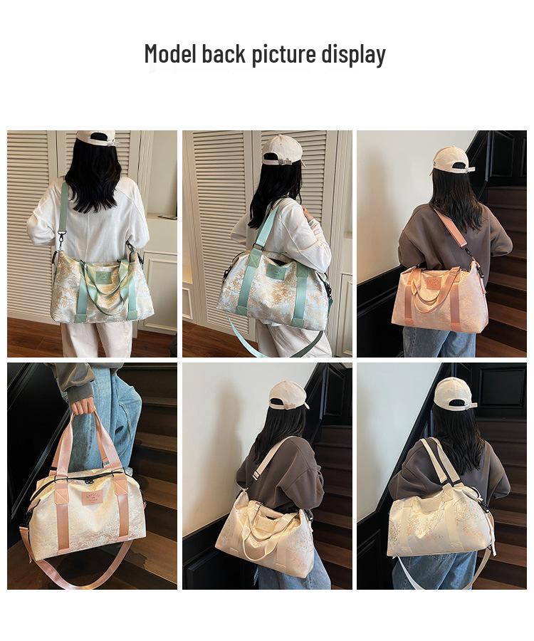 Torba podróżna na ramię w stylu chińskim z haftem o dużej pojemności