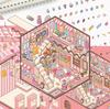 Cartoon Landscape Sticker Pink Candy House Miniature World 3D House Unzip DIY Scene Manual Post