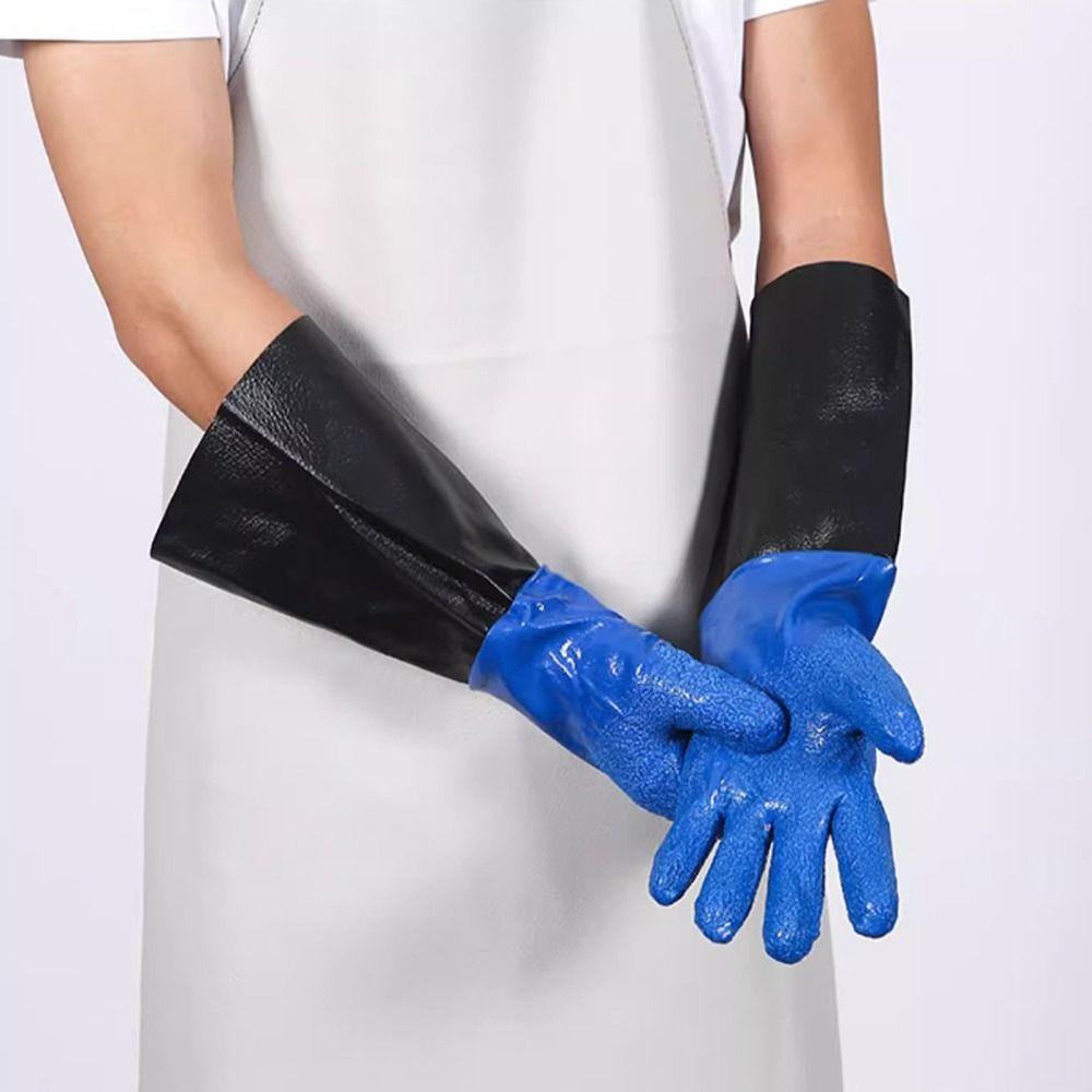 Non-Slip Rubber Work Gloves 70cm Drain Cleaning Gloves Long Rubber Gloves  Drain Cleaning