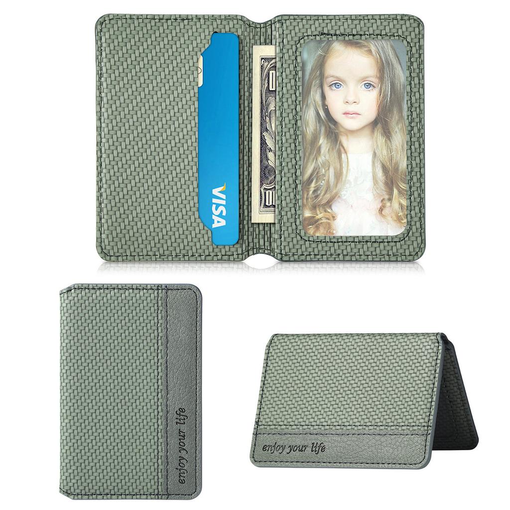 Mobile phone back sticker card bag card cover 3M glue card holder multi-functional card clip PU leather simple solid color card cover