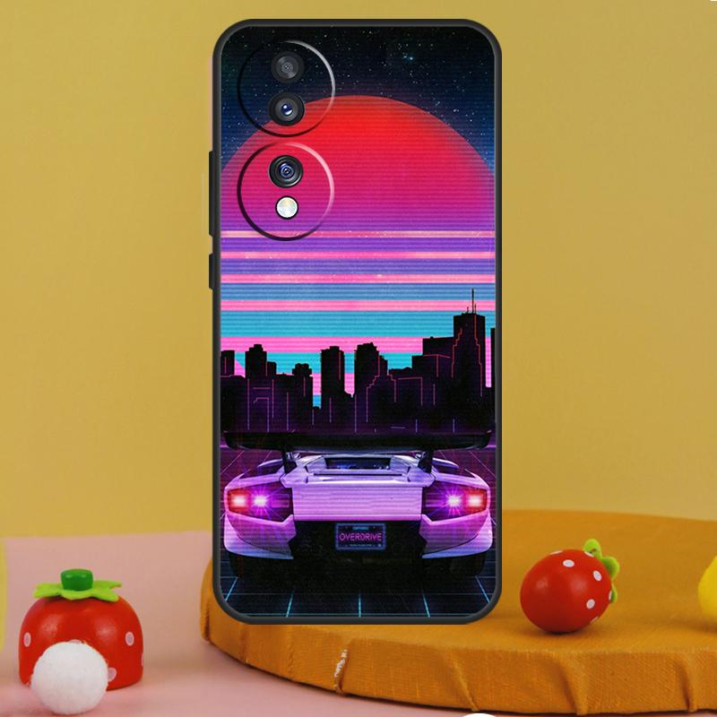 

Neon Retrowave 80s Vintage Art Case For Honor 200 Pro X9a X9c X8a X7a X6a X7 X8 X9 X8b X9b 50 70 90 Magic 5 6 Lite Cover Honor Magic6 Pro