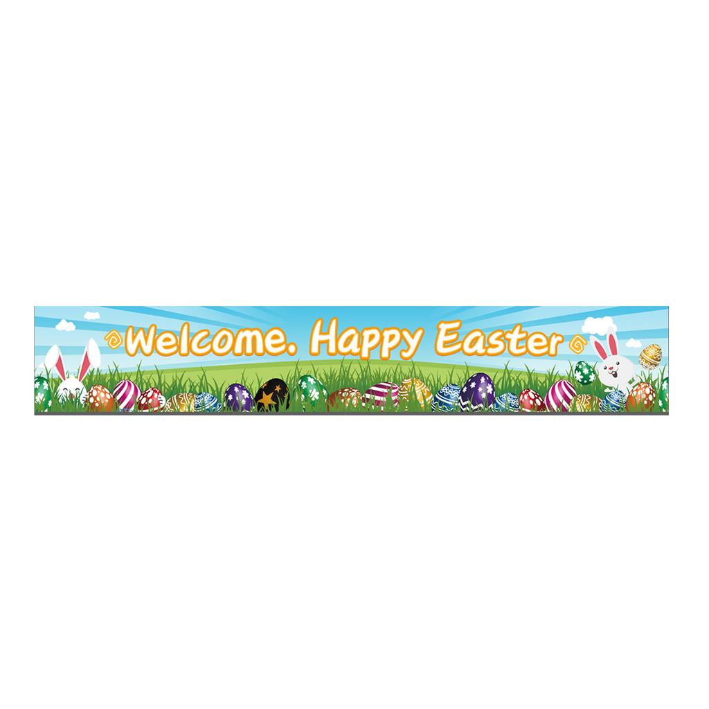 300 * 50Cm Easter Courtyard Porch Fence Decorative Banner Rabbit Egg Poster Custom