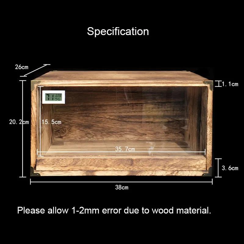 

Natural Wood Reptile Pet Breeding Box Crawling Pet Feeding Box Lizard Scorpion Snake Box Pet House Insulation Box коричневый