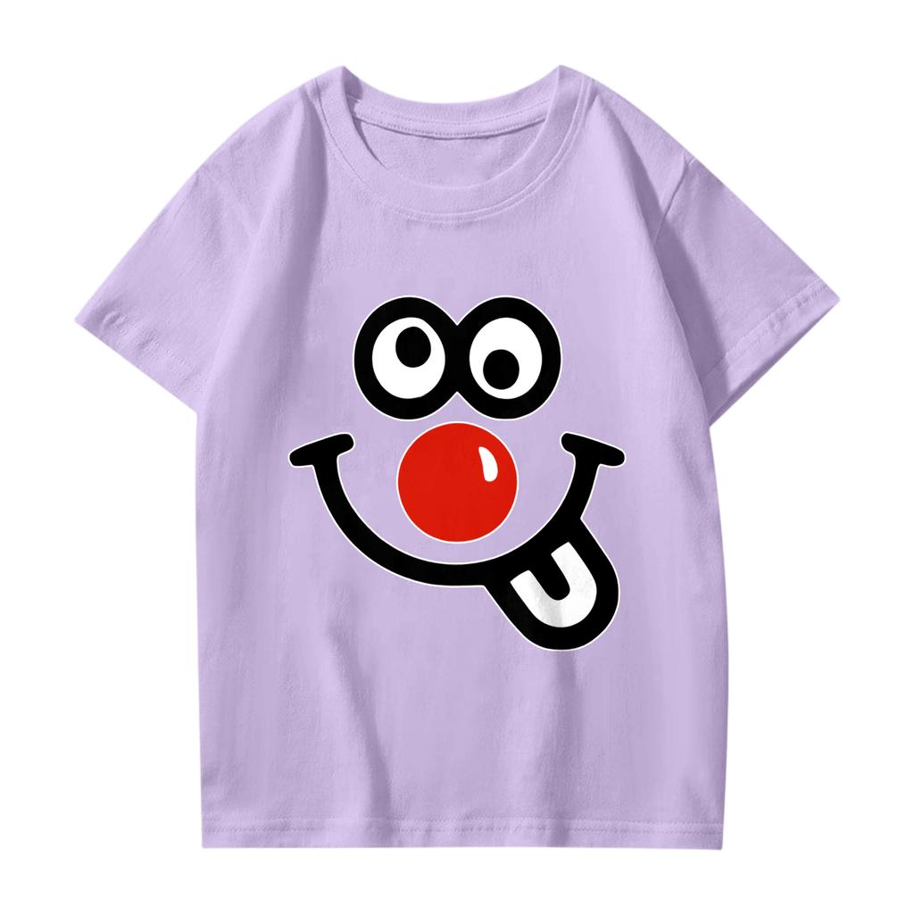 Modische Rundhals-Kurzarm-Arbeitskleidung bedruckte Oberteile für Kinder-Sommeroberteile