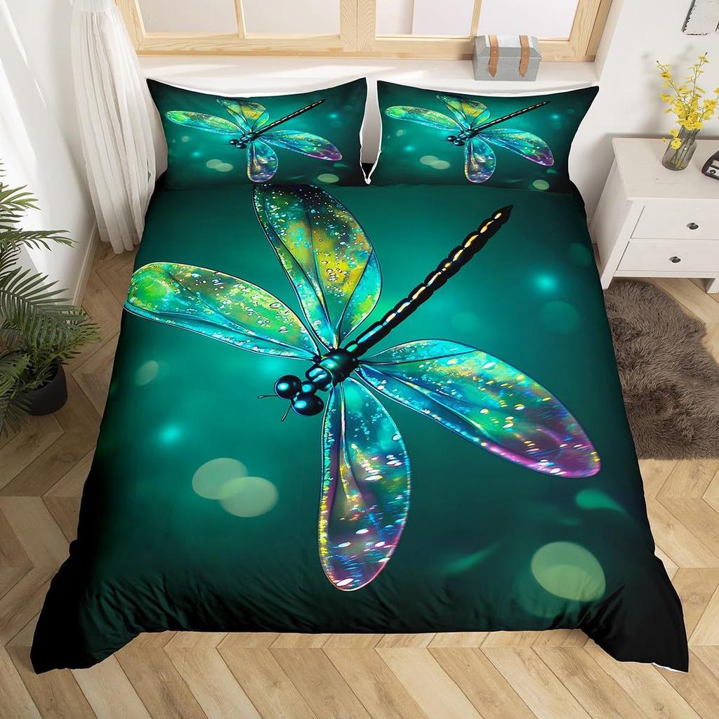 Dragonfly Printed Duvet Set Insect Animal Bedding Set For Bedroom Room Decoration Kit